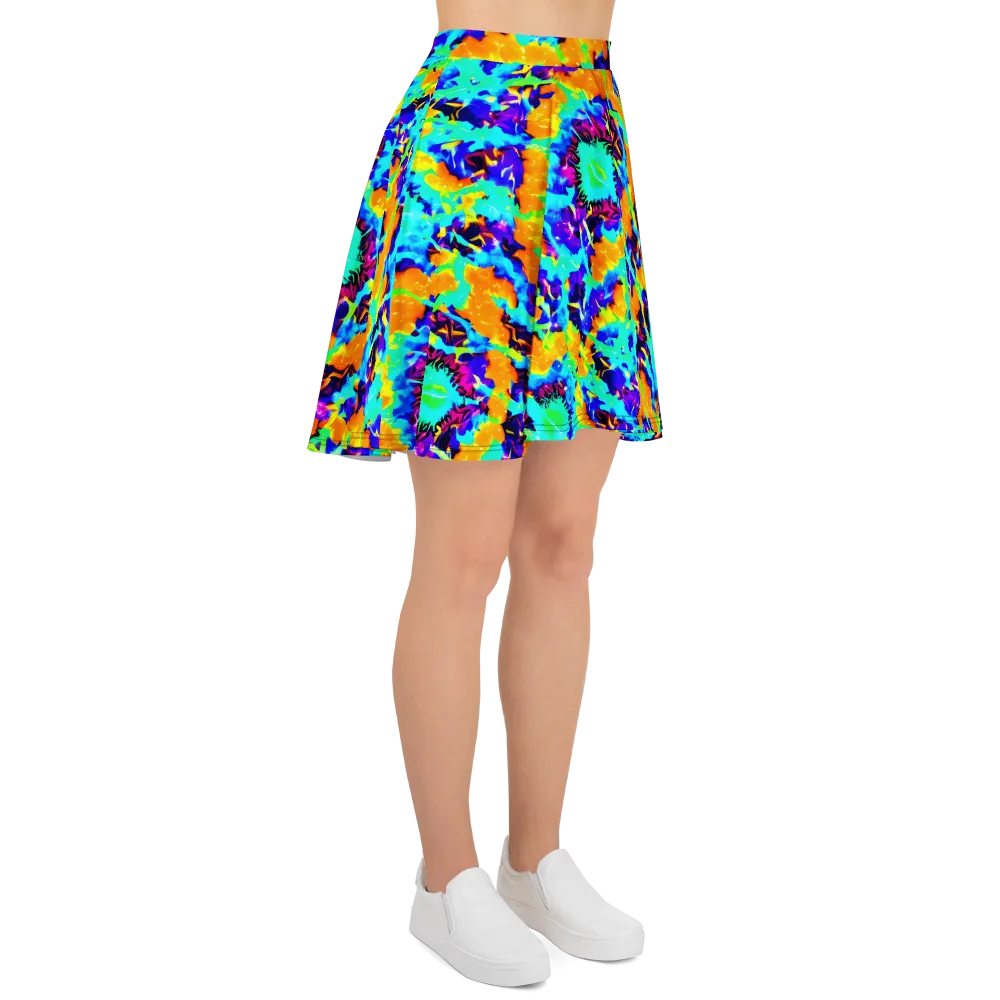 Vivid Reverie on Skater Skirt — Right