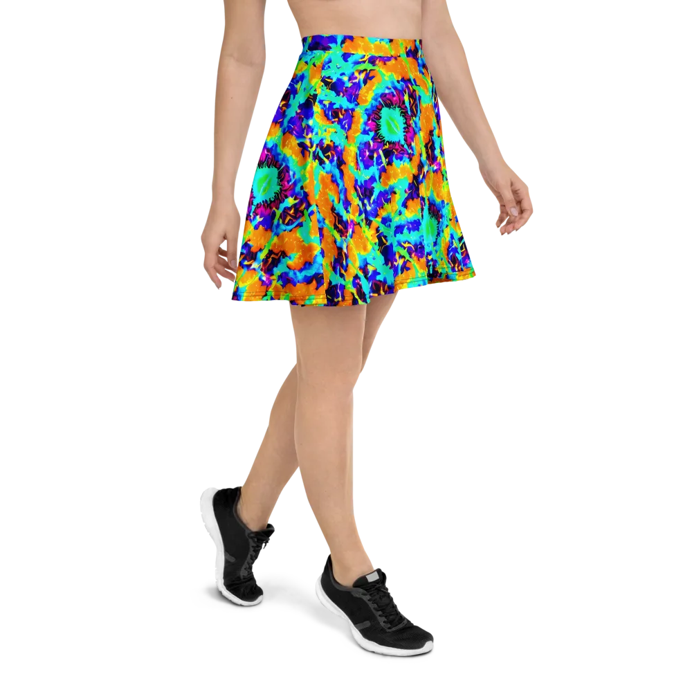 Vivid Reverie on Skater Skirt — Right