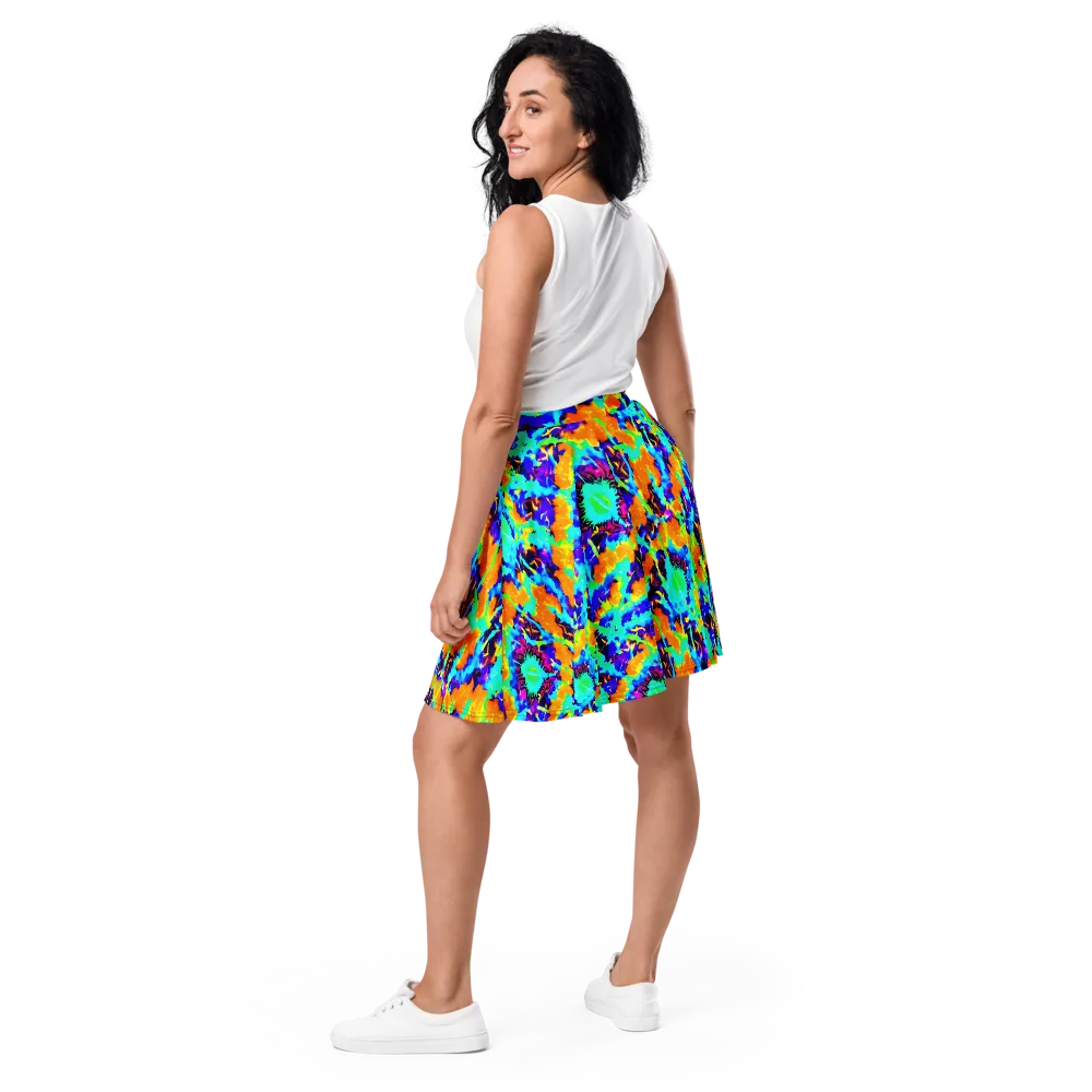 Vivid Reverie on Skater Skirt — Back