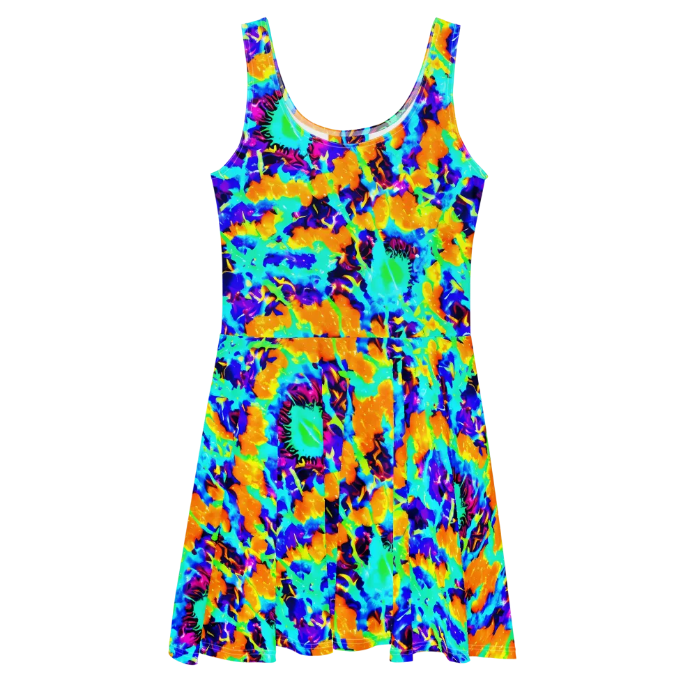 Vivid Reverie on Skater Dress — Front