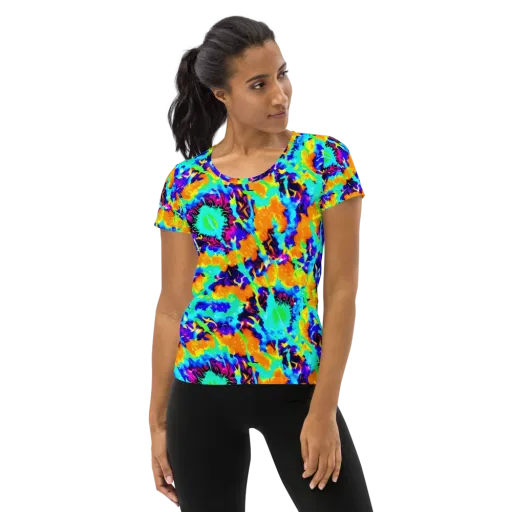 Vivid Reverie on a Women's Athletic T-Shirt
