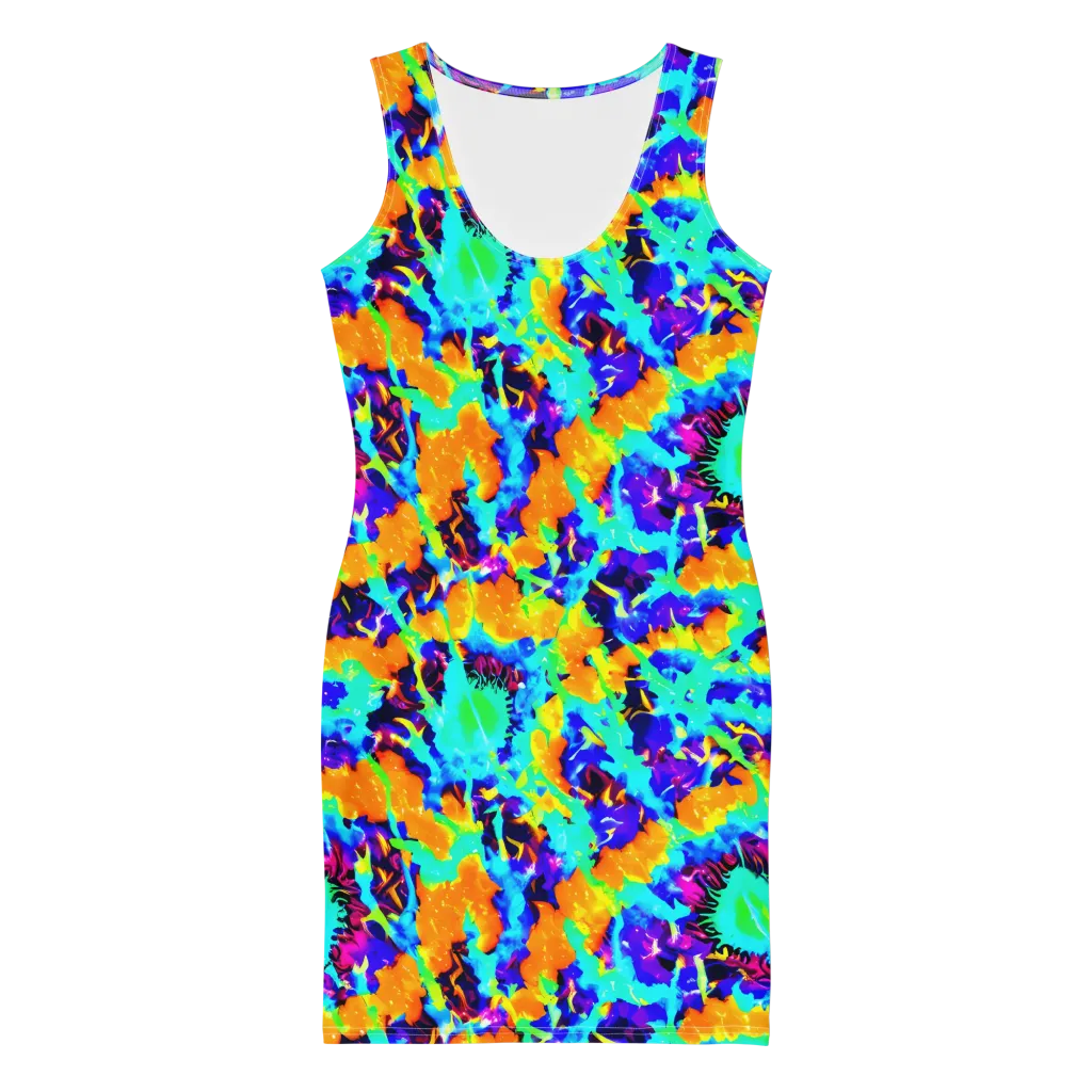 Vivid Reverie on Bodycon Dress — Front