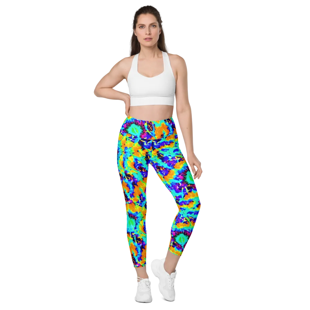 Vivid Reverie on Leggings with Pockets — Front