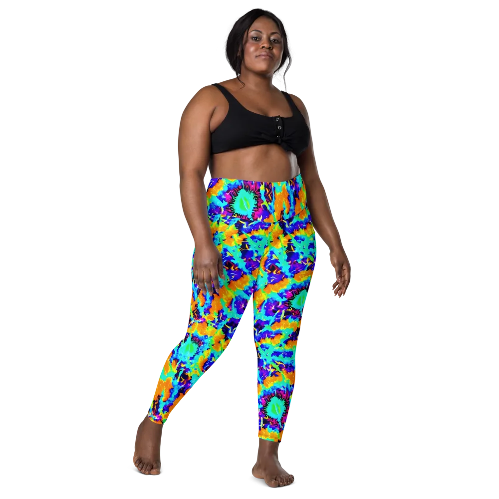 Vivid Reverie on Leggings with Pockets — Front