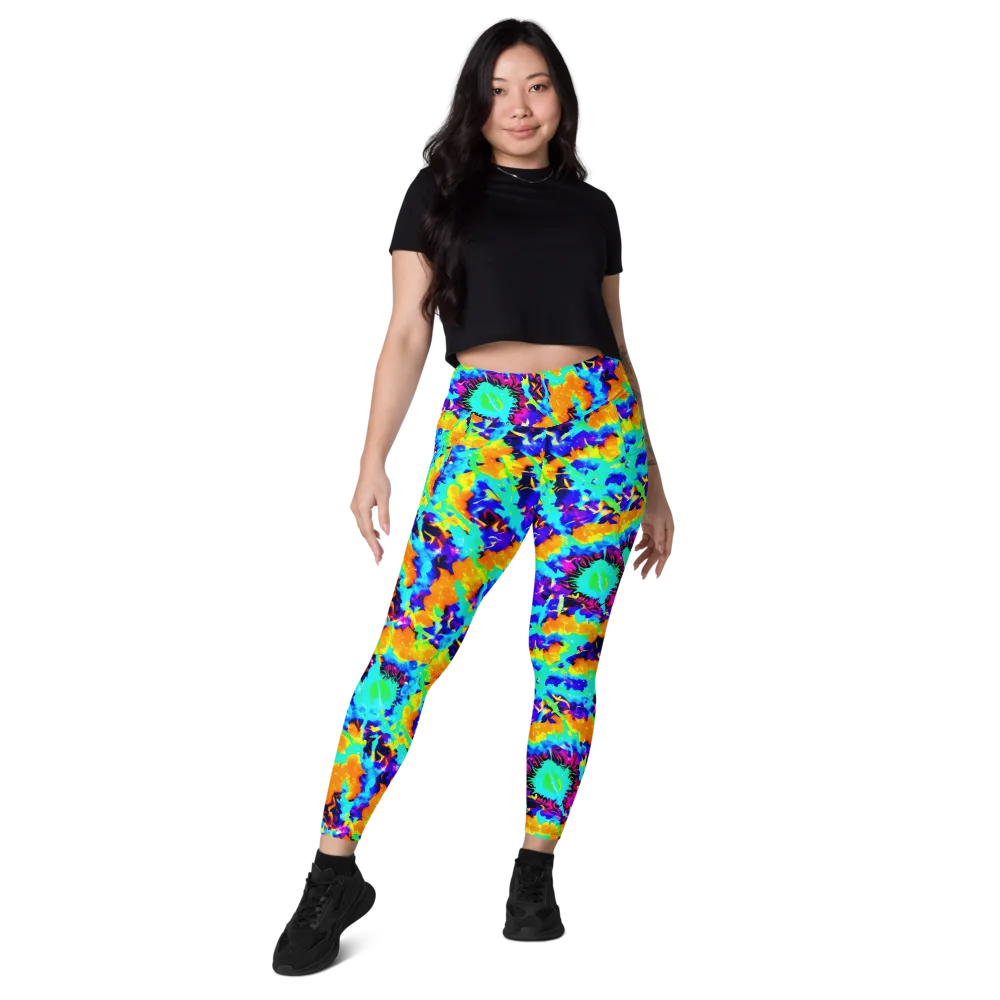 Vivid Reverie on Leggings with Pockets — Front