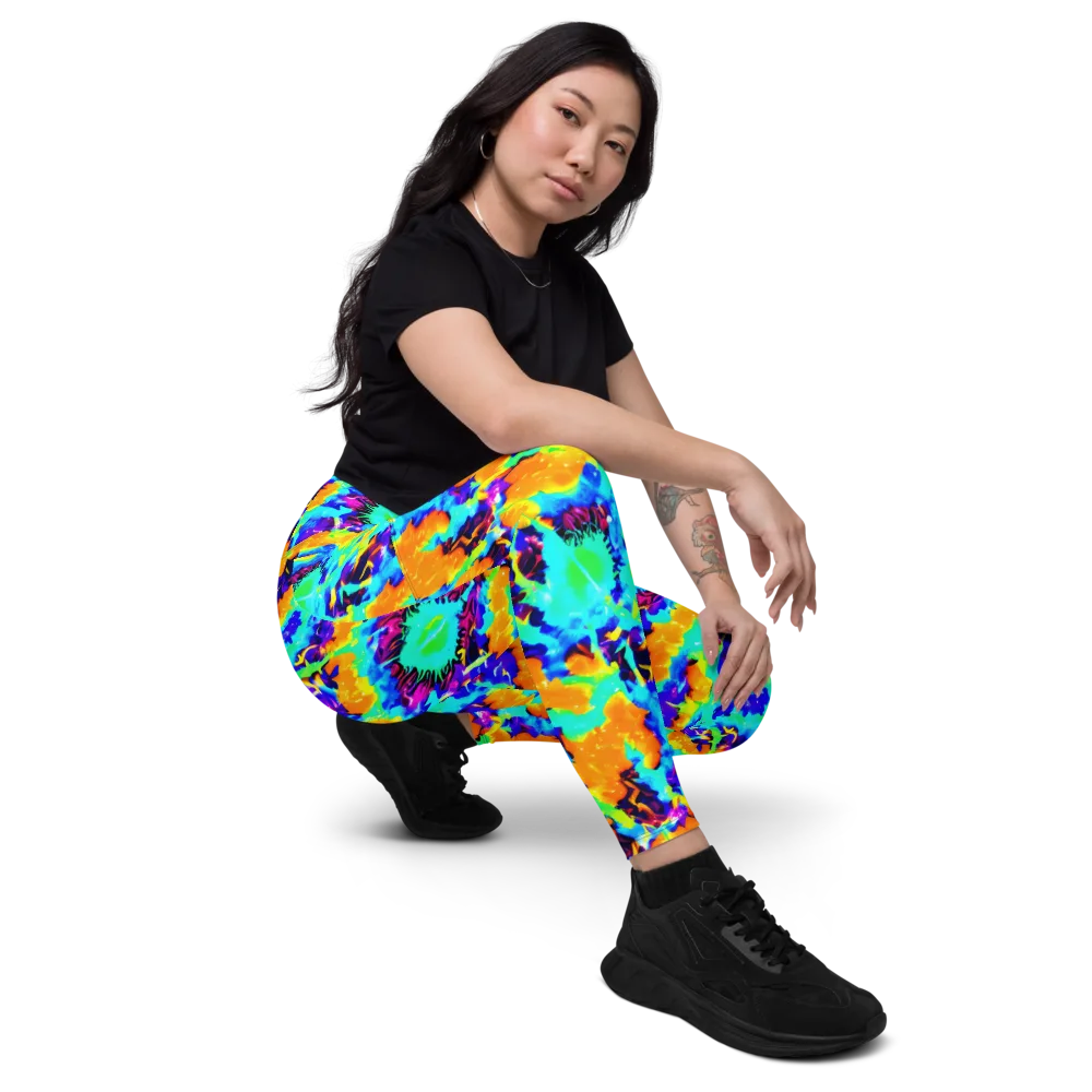 Vivid Reverie on Leggings with Pockets — Right Front