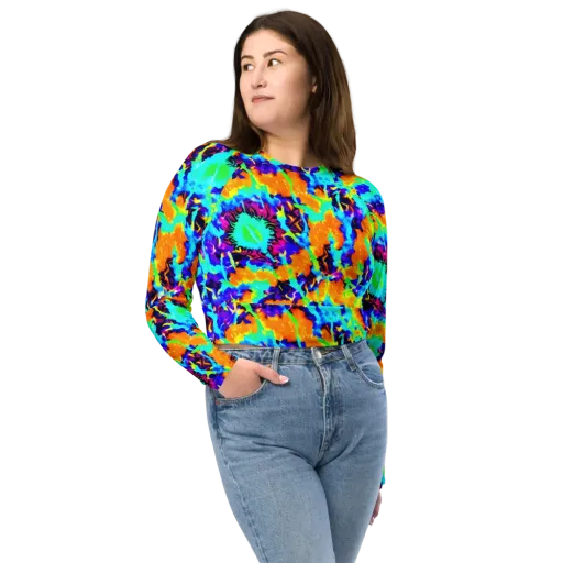 Vivid Reverie on a Long Sleeve Crop Top
