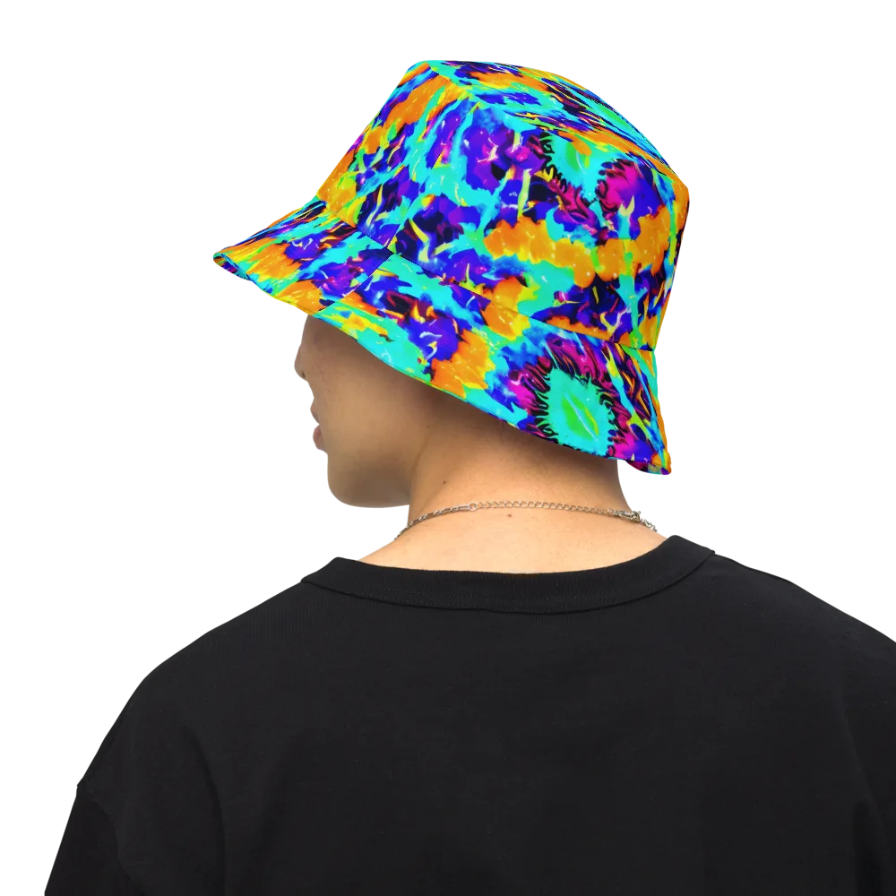 Vivid Reverie on Reversible Bucket Hat — Back Inside
