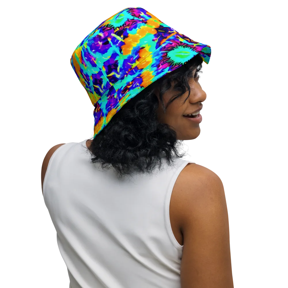 Vivid Reverie on Reversible Bucket Hat — Right Outside