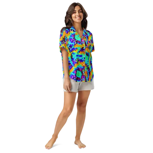 Vivid Reverie on a Women's Short Sleeve Pajama Top