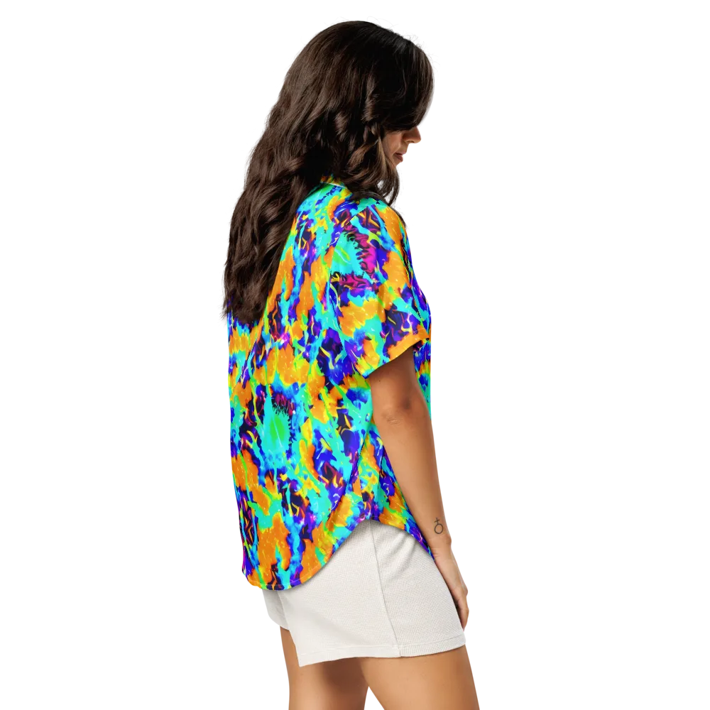 Vivid Reverie on Women's Short Sleeve Pajama Top — Right Back