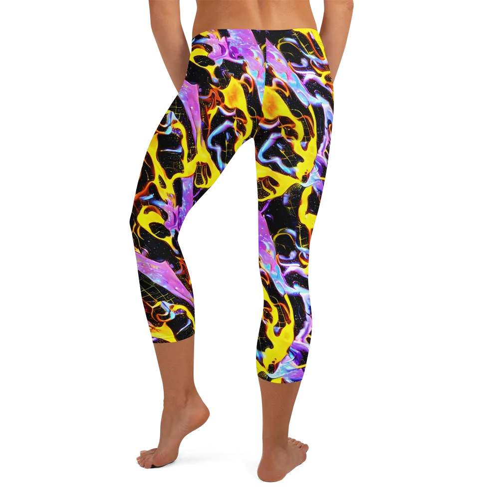 Neon Magma on Capri Leggings — Back