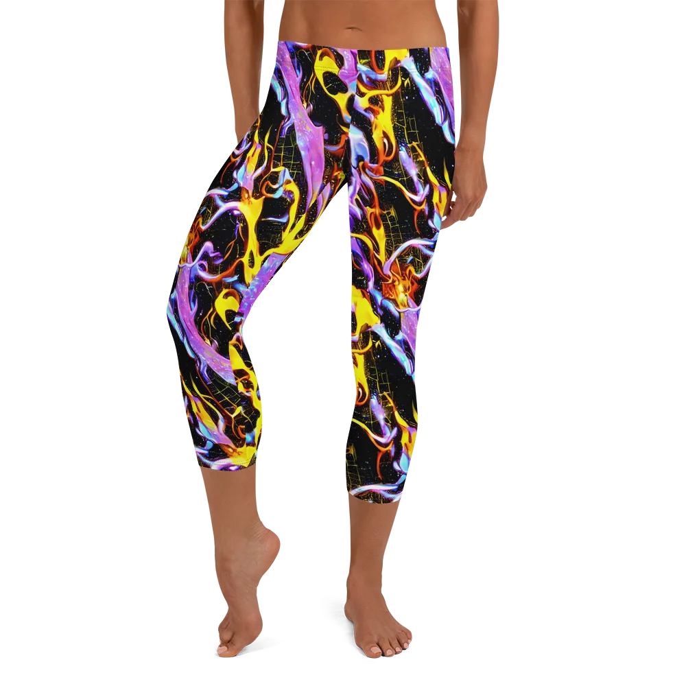 Neon Magma on Capri Leggings — Front