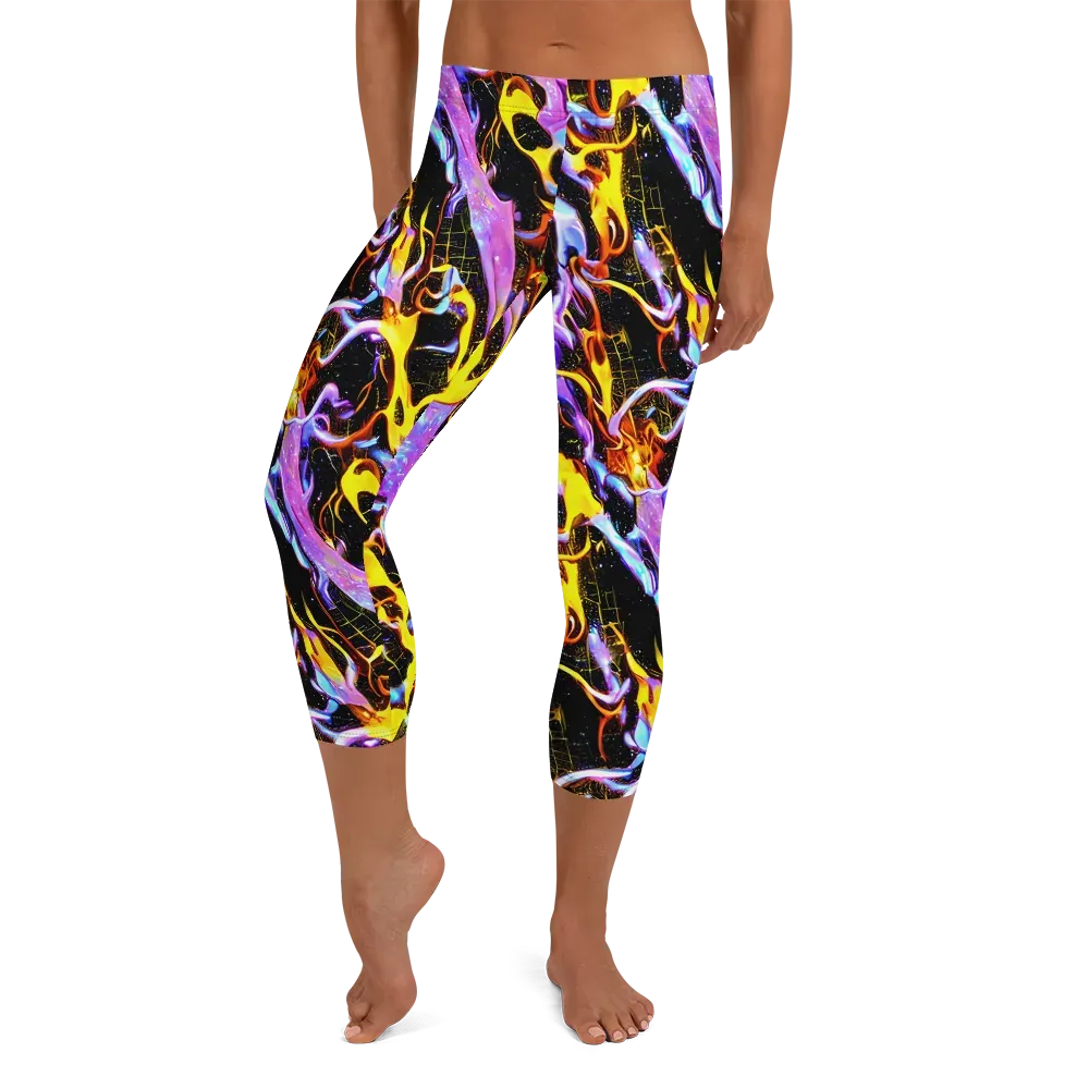Neon Magma on Capri Leggings — Front