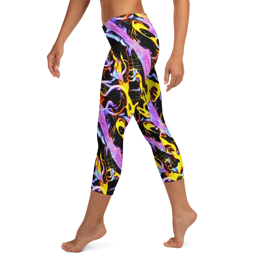 Neon Magma on Capri Leggings — Left