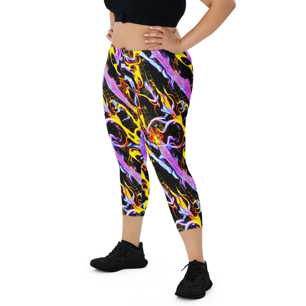 Neon Magma on Capri Leggings — Front