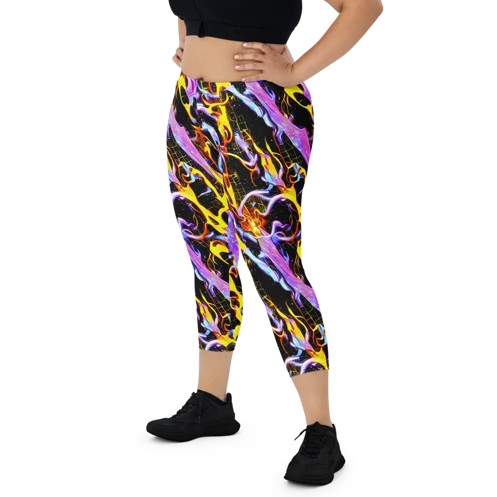Neon Magma on Capri Leggings — Front