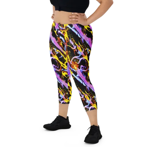 Neon Magma on a Capri Leggings
