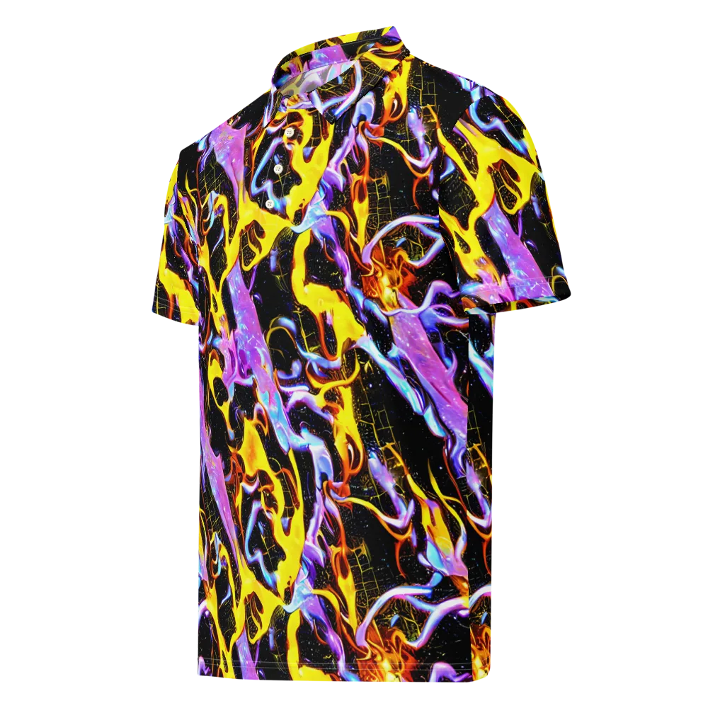 Neon Magma on Men's Slim Fit Polo Shirt — Left Front