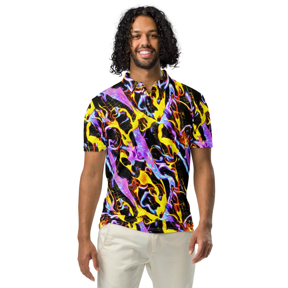 Neon Magma on Men's Slim Fit Polo Shirt — Front