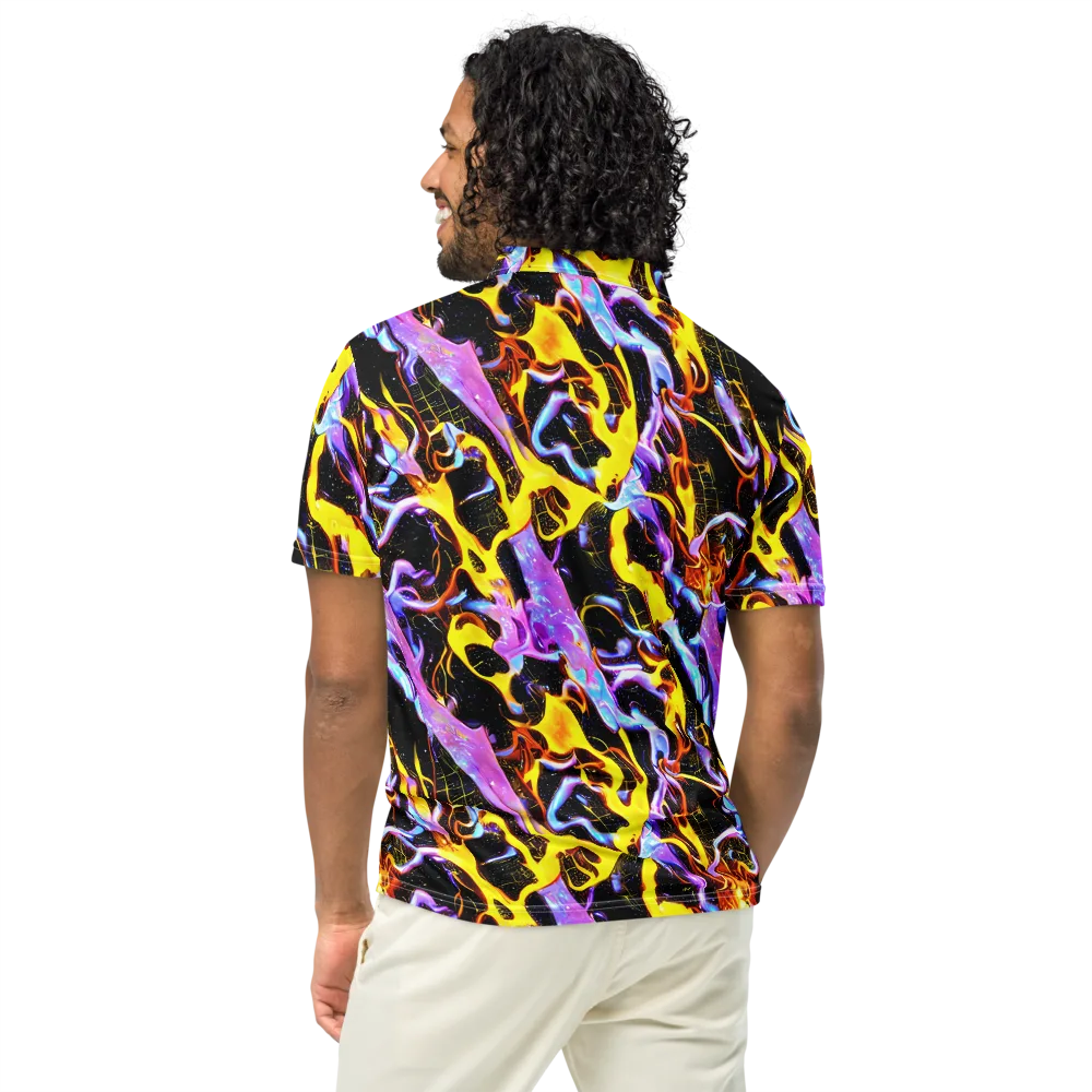 Neon Magma on Men's Slim Fit Polo Shirt — Back