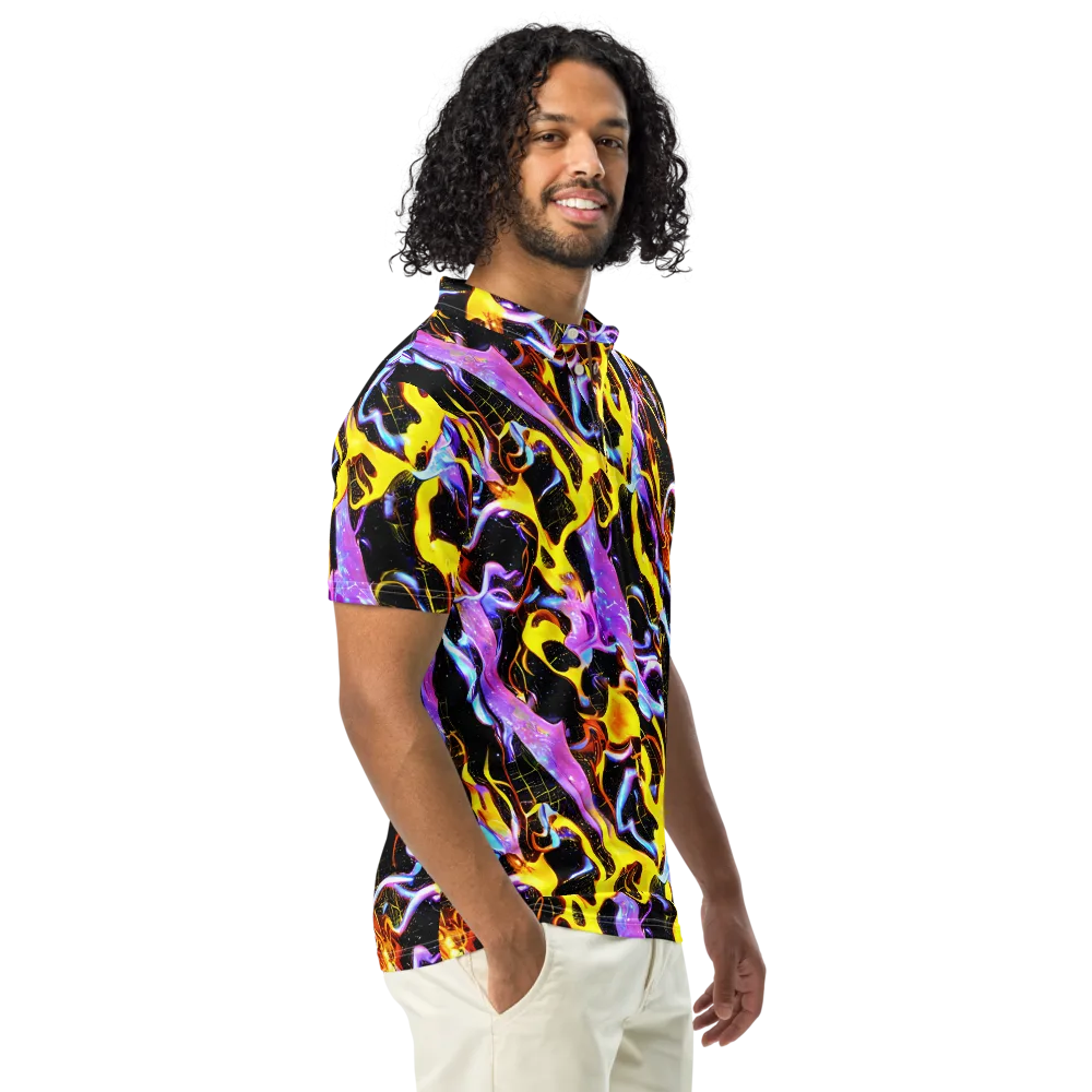 Neon Magma on Men's Slim Fit Polo Shirt — Right Front