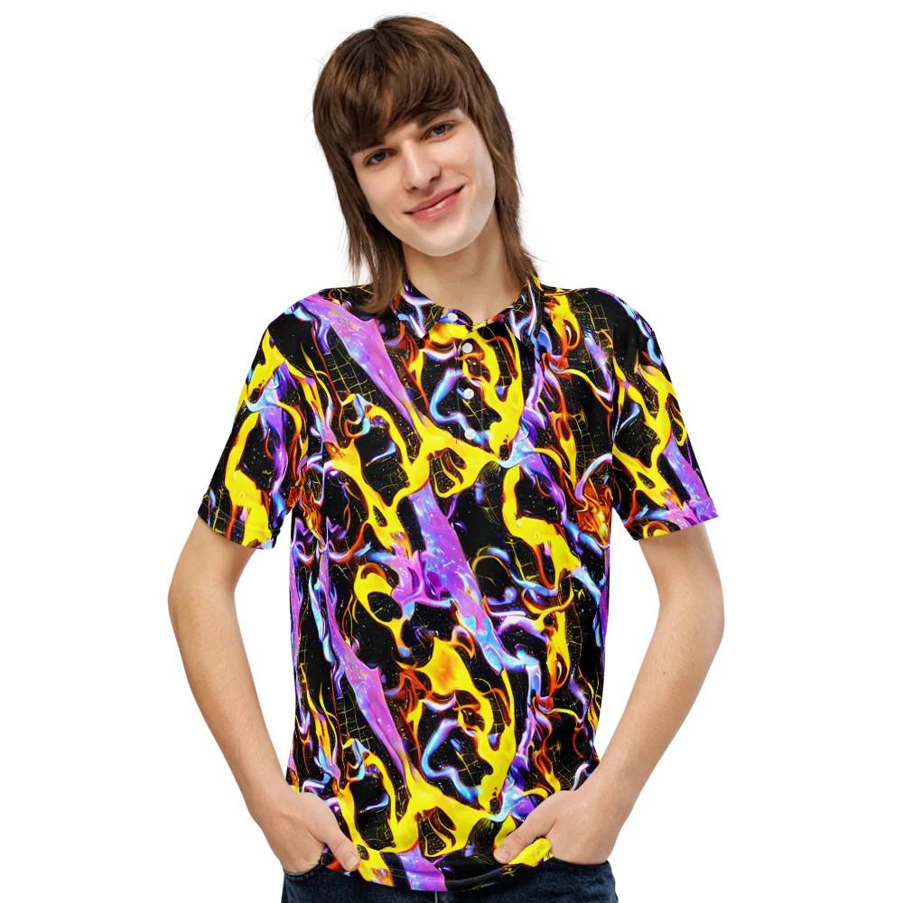 Neon Magma on Men's Slim Fit Polo Shirt — Front