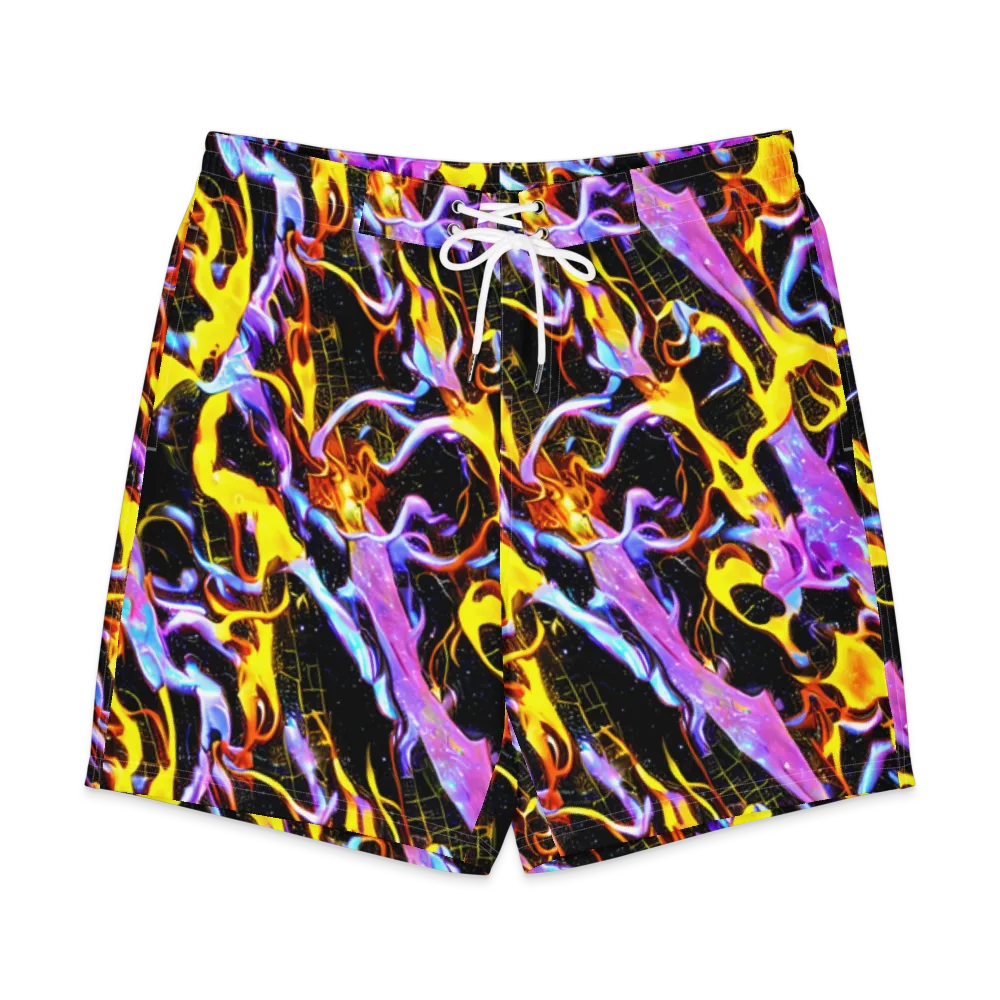 Neon Magma on Men's Board Shorts — Front