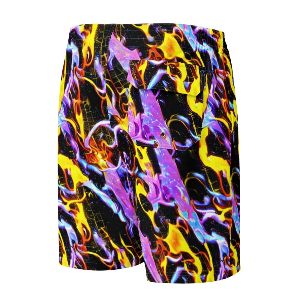 Neon Magma on Men's Board Shorts — Back