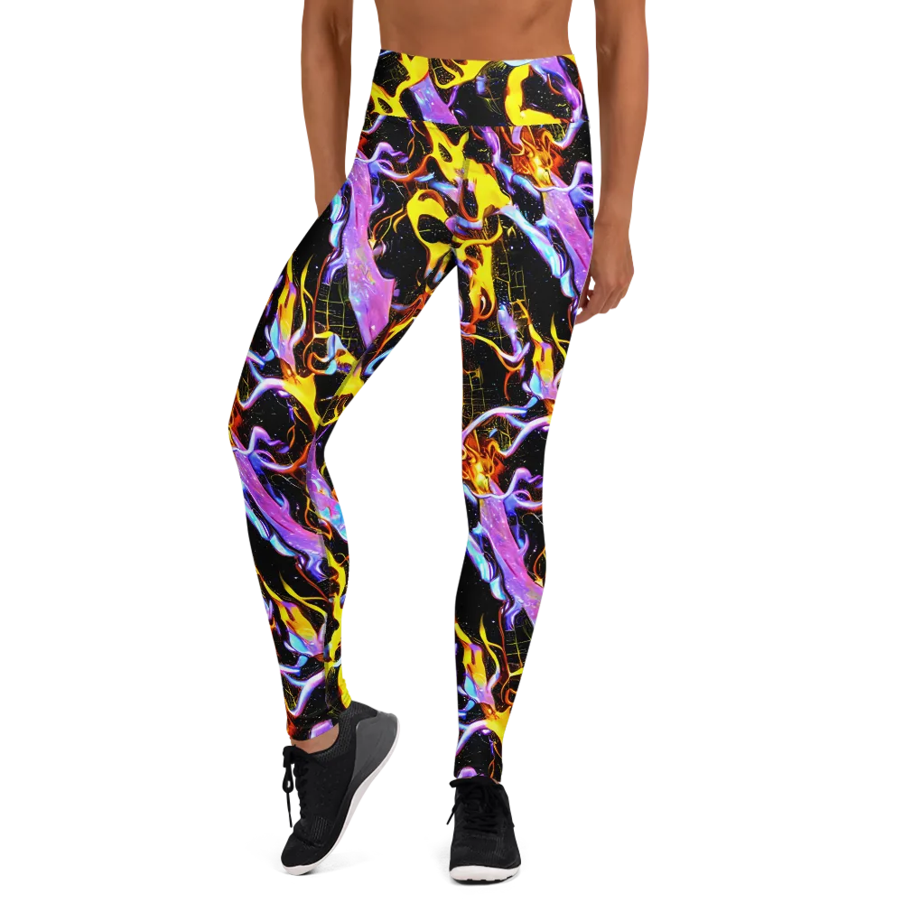 Neon Magma on Yoga Leggings — Front