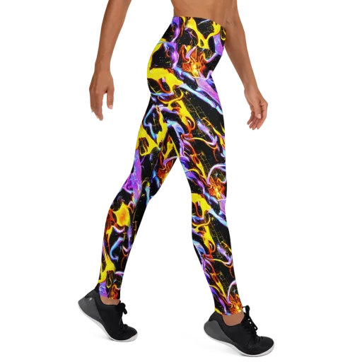 Neon Magma on a Yoga Leggings