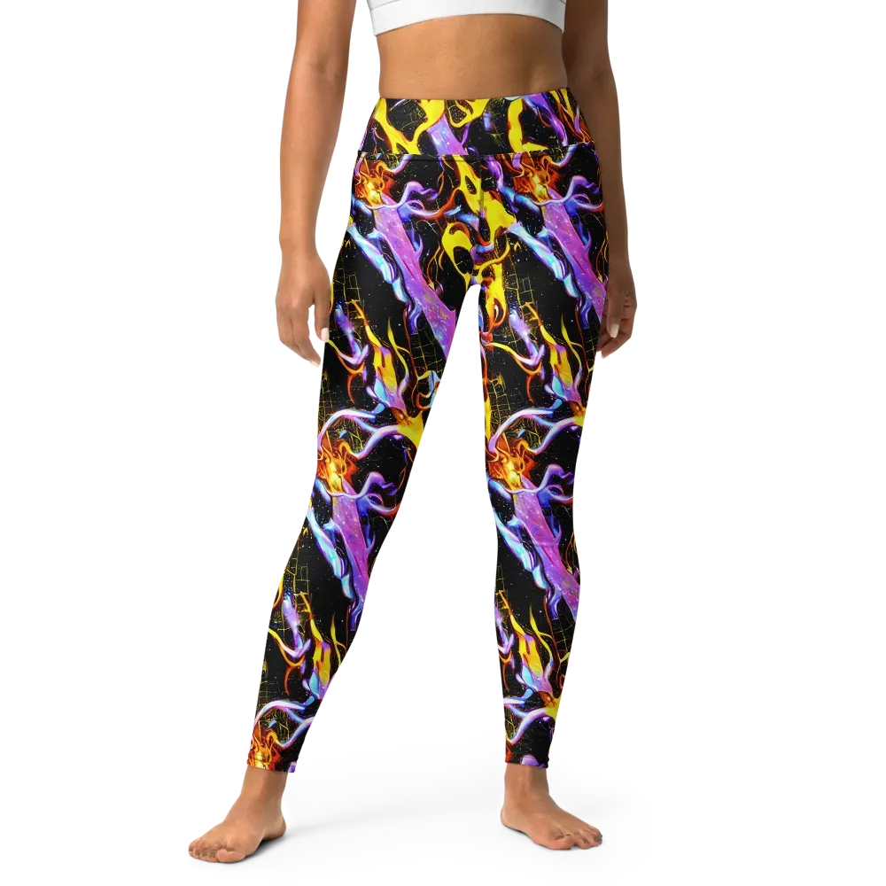 Neon Magma on Yoga Leggings — Front