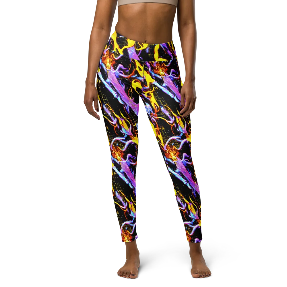 Neon Magma on Yoga Leggings — Front