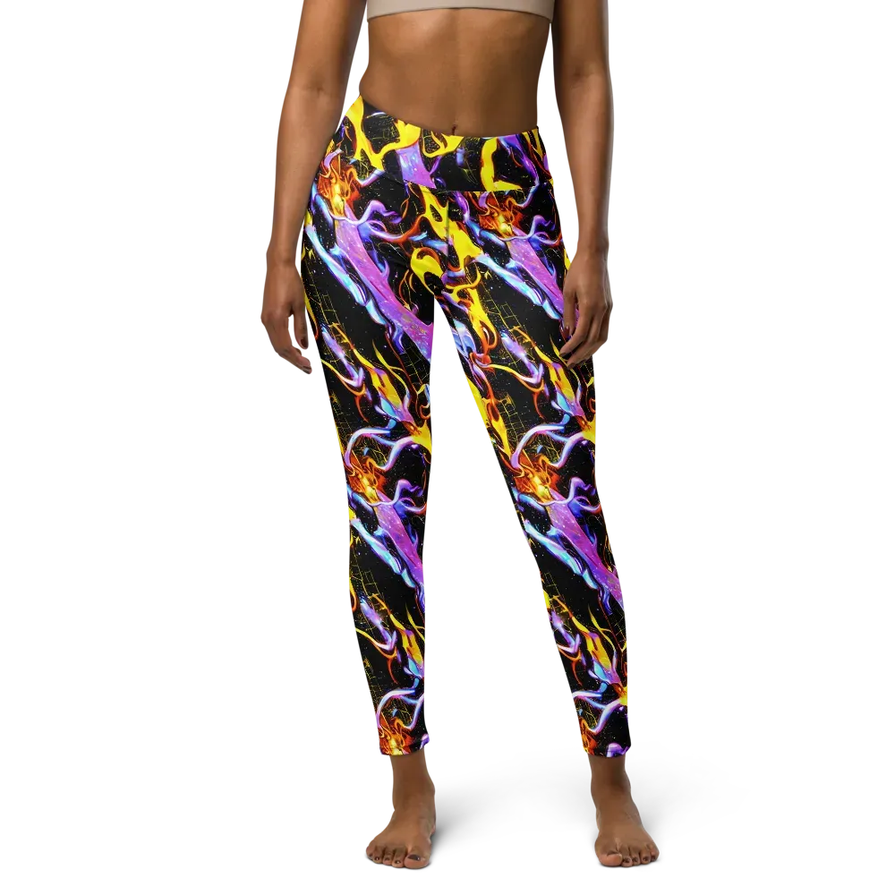 Neon Magma on Yoga Leggings — Front