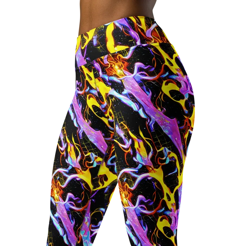 Neon Magma on Yoga Leggings — Left Front