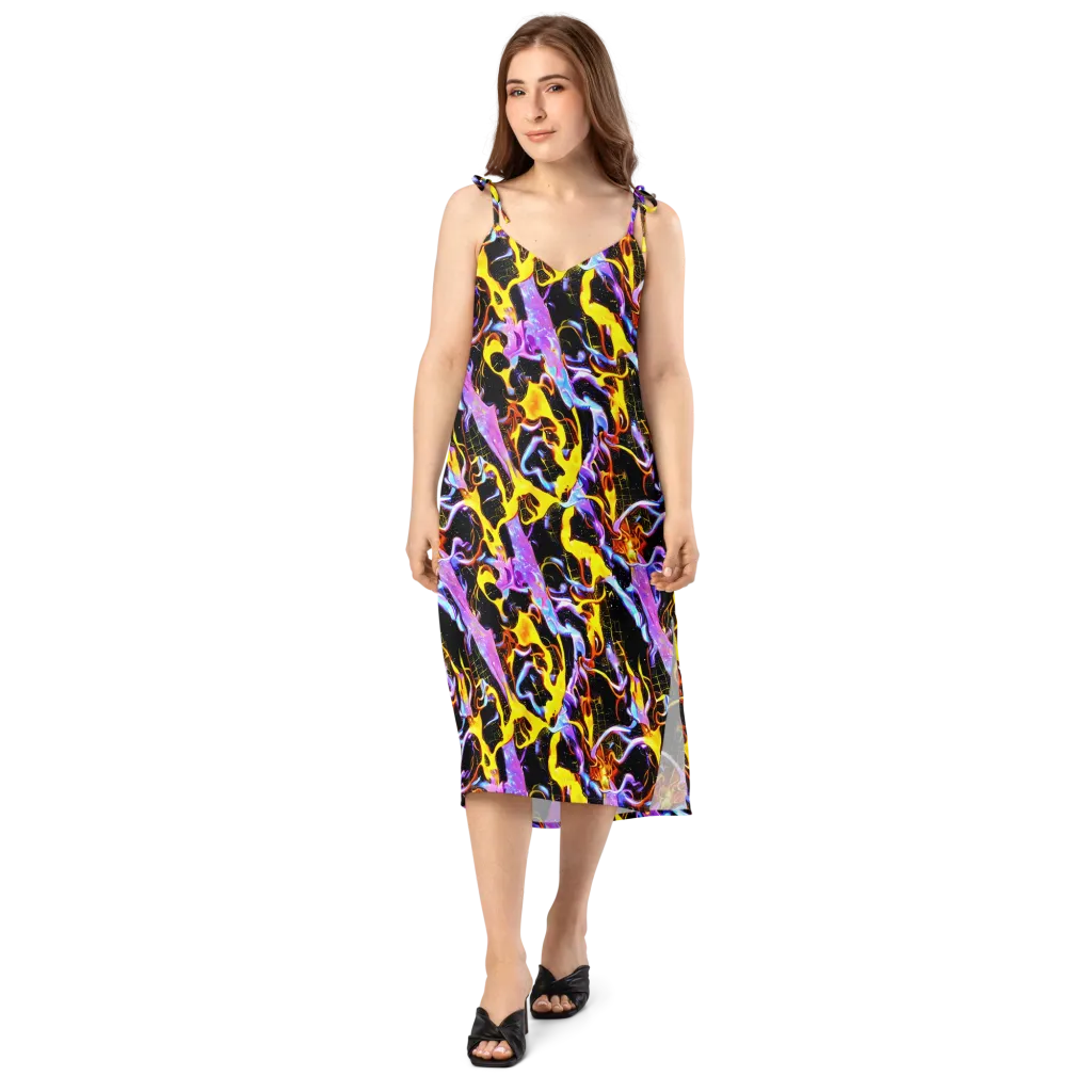 Neon Magma on Slip Dress — Front