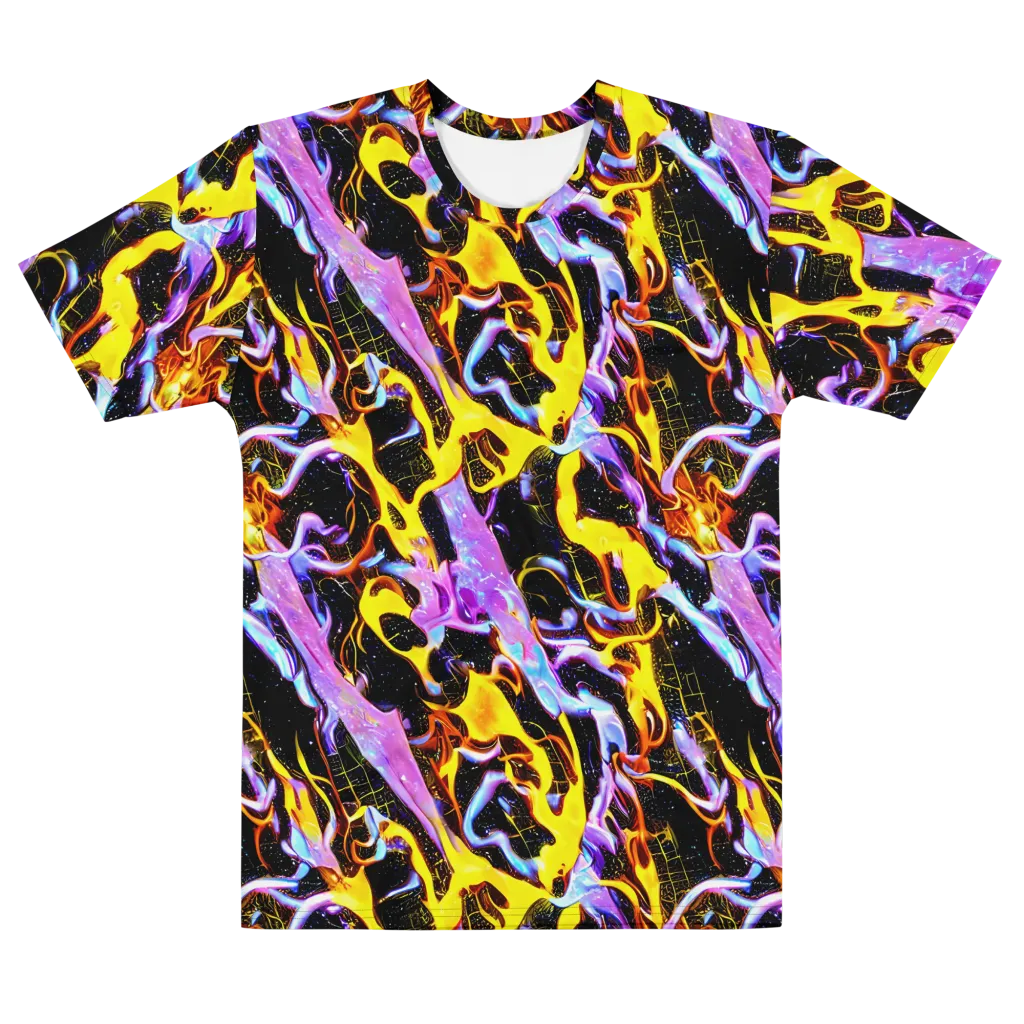 Neon Magma on Men's Cotton Crew Neck T-Shirt — Front