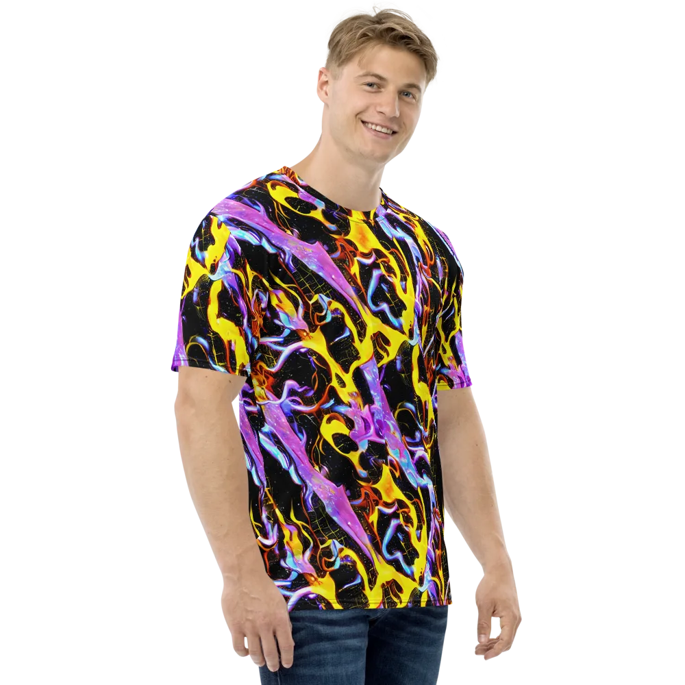 Neon Magma on Men's Crew Neck T-Shirt — Right