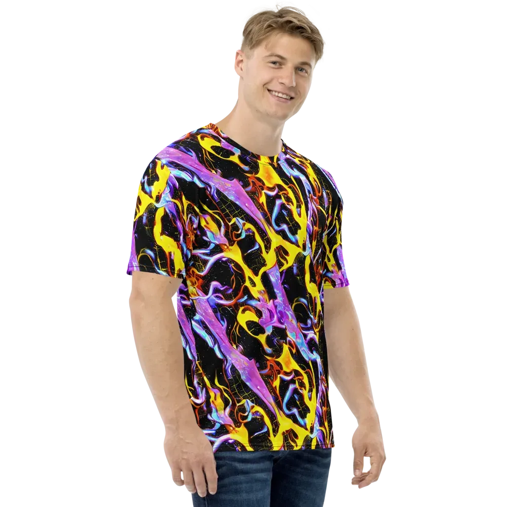 Neon Magma on Men's Crew Neck T-Shirt — Right