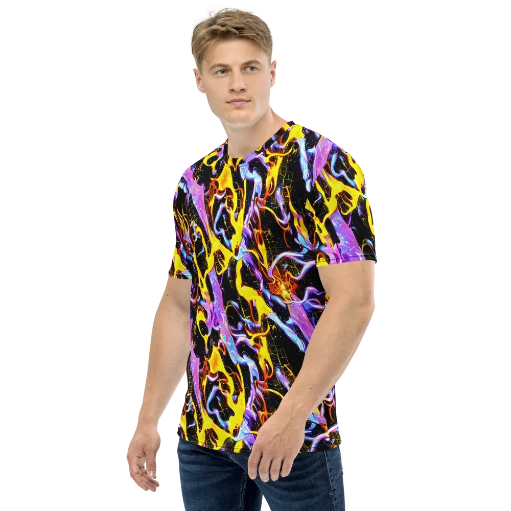 Neon Magma on Men's Crew Neck T-Shirt — Left
