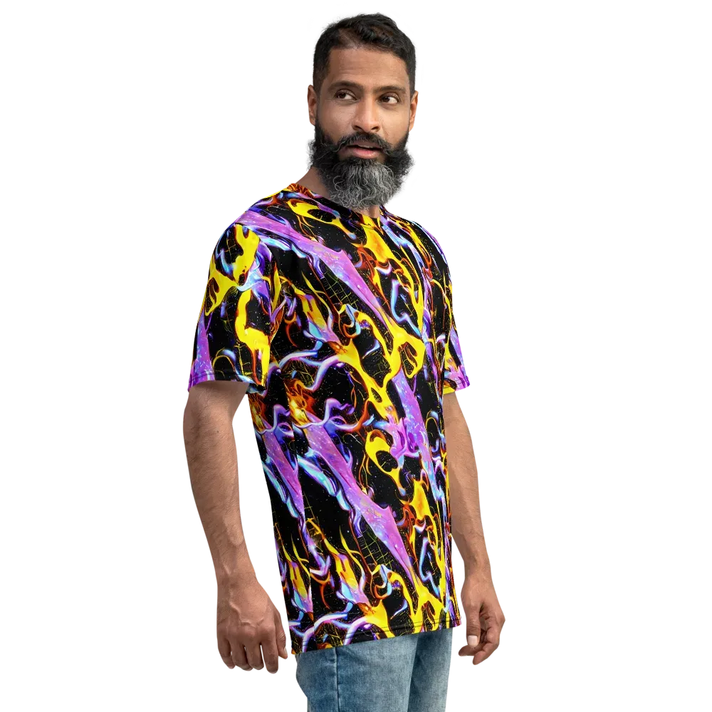Neon Magma on Men's Crew Neck T-Shirt — Right