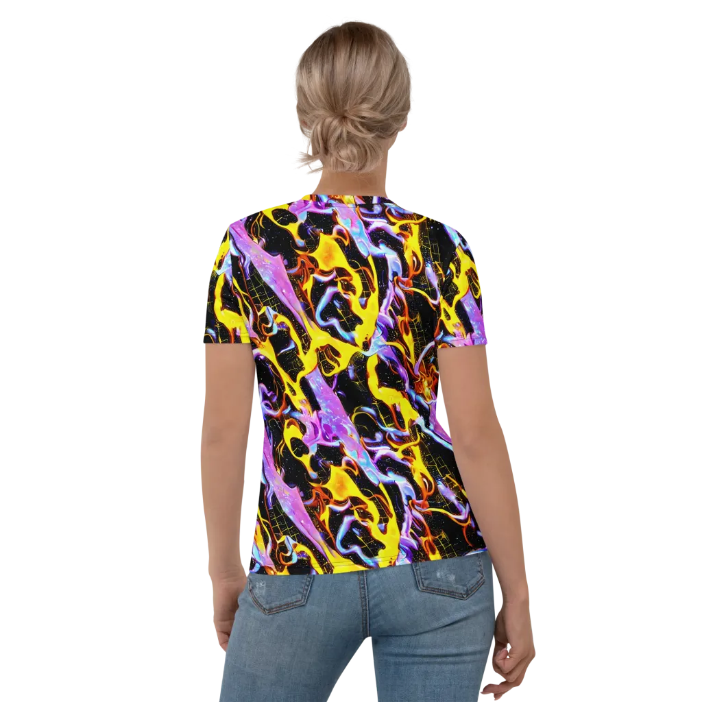 Neon Magma on Women's Crew Neck T-Shirt — Back