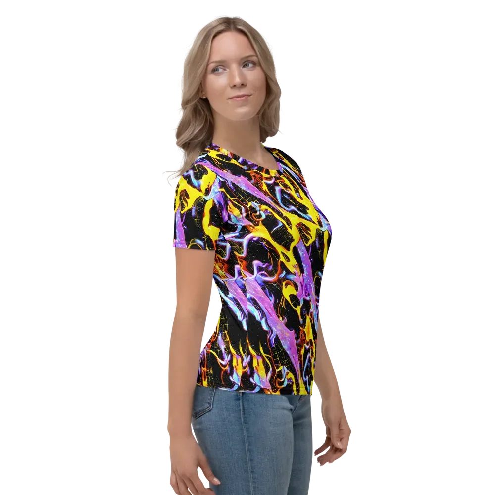 Neon Magma on Women's Crew Neck T-Shirt — Right