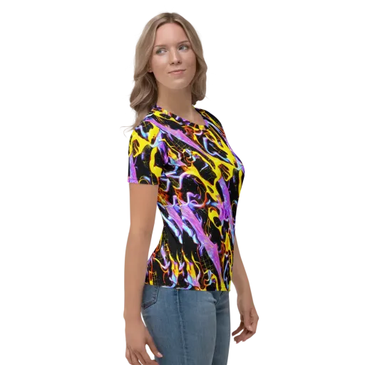 Neon Magma on a Women's Crew Neck T-Shirt