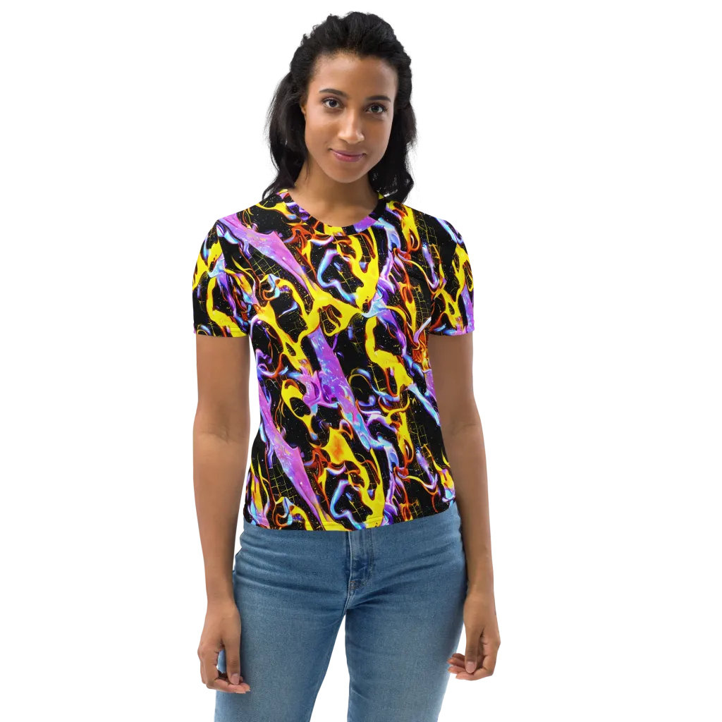 Neon Magma on Women's Crew Neck T-Shirt — Front