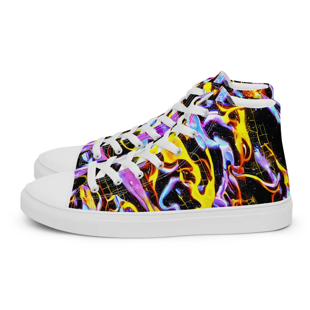 Neon Magma on Women's High Top Canvas Shoes — Left