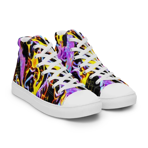 Neon Magma on a Women's High Top Canvas Shoes