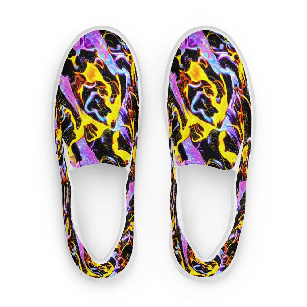 Neon Magma on Men's Slip-On Canvas Shoes — Front