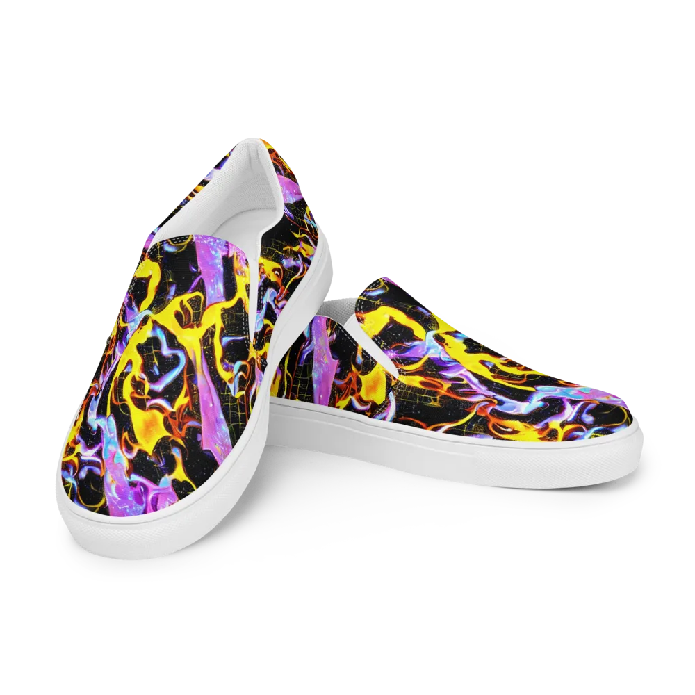 Neon Magma on Men's Slip-On Canvas Shoes — Left Front
