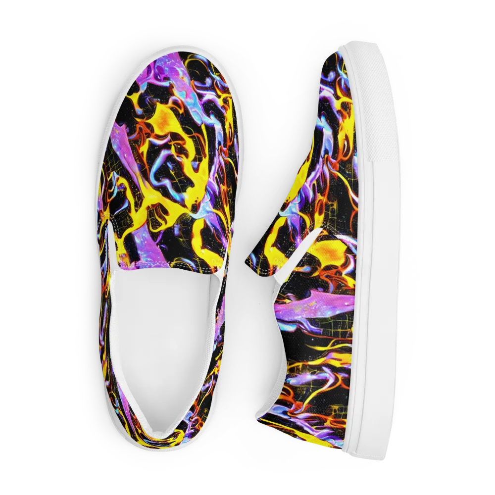 Neon Magma on Men's Slip-On Canvas Shoes — Front